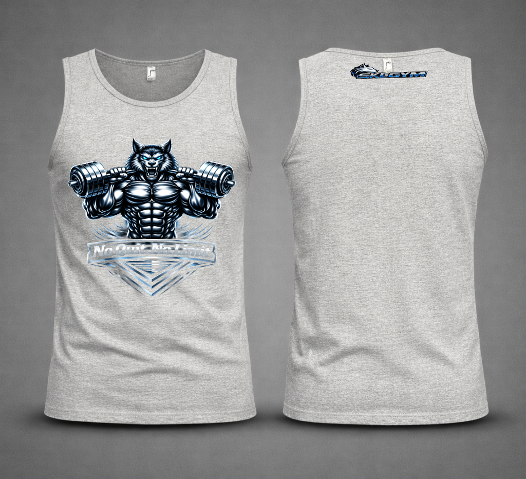 Débardeur Homme Musculation Motivation "No Quit No Limit" – Tank Top Fitness Sport Gym – SOL’S Justin